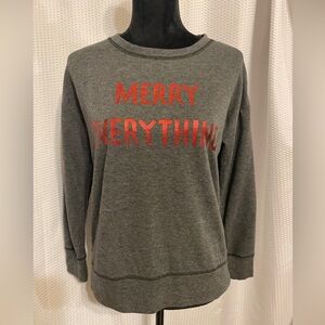 Jacqueline Intimates Gray Merry Everything Christmas Sweatshirt Size Small